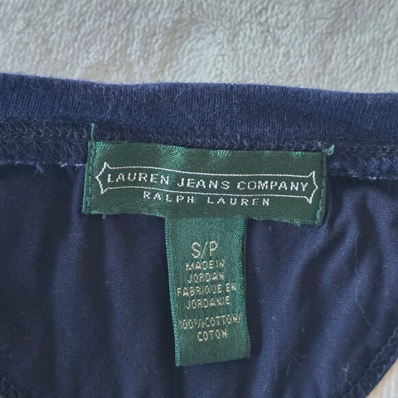 Ralph Lauren Striped Ruffle Tank Top S Navy White Nautical Coastal Timeless Y2K - Picture 4 of 7